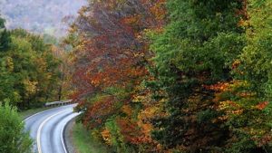 Scenic road in Vermont, site of FMCA RV Rally