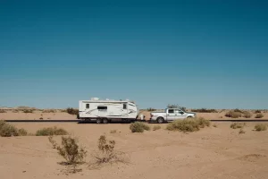 Rv Going Through Desert