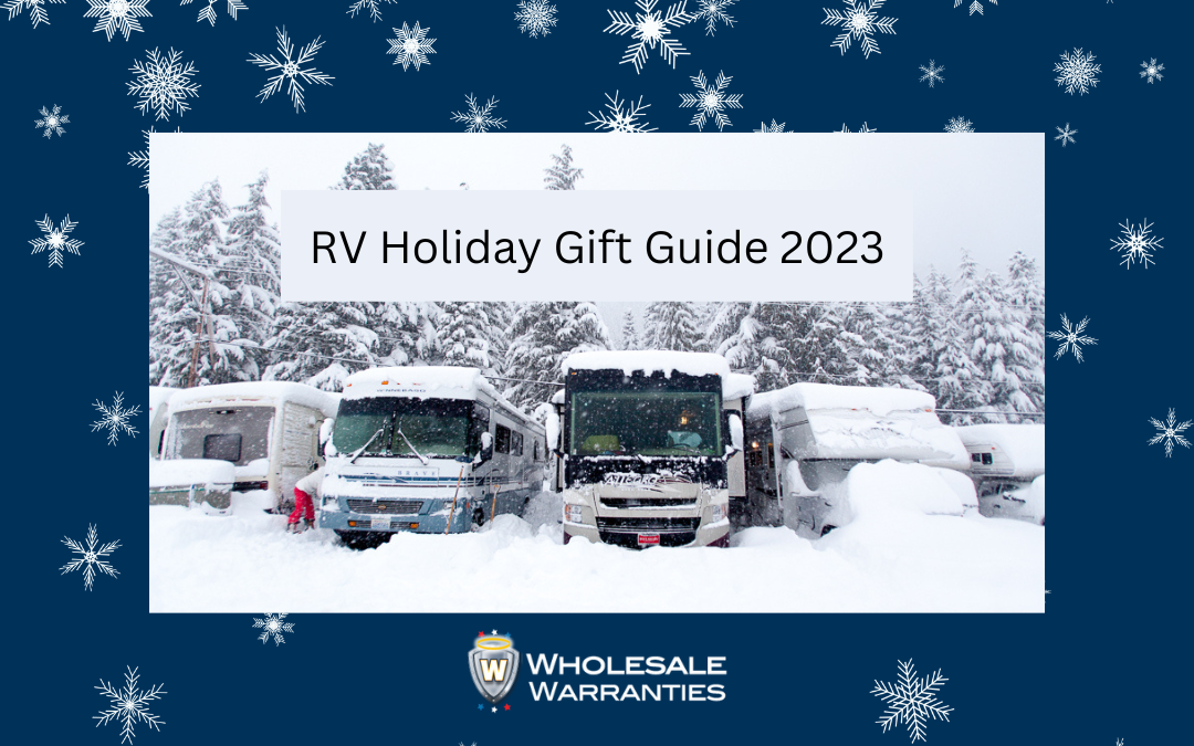 RVs covered in snow, Holiday Gift Guide 2023