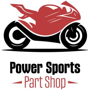 Website logo with black and red text that reads Power Sports Part Shop 