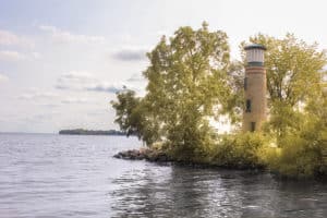 Asylum Point Lighthouse at Lake Winnebago in Wisconsin