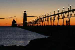 Lighthouse at sunset - Grand Haven