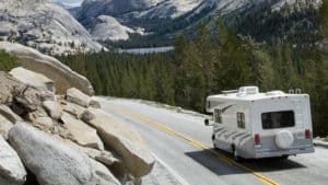 rv traveling in the mountains