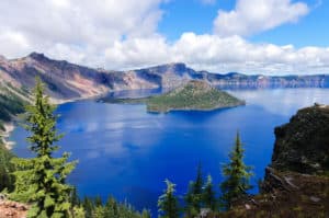 the incredibly beautiful Crater Lake, Oregon, a caldera left fro